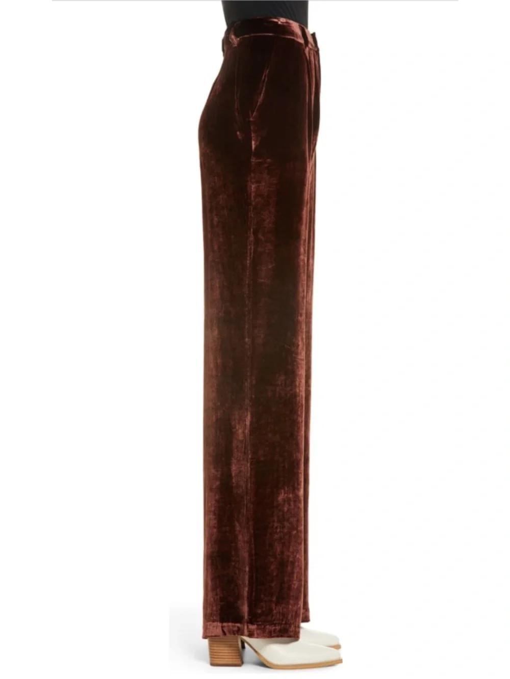 NEW Reformation Wes Velvet Pant Chestnut 2